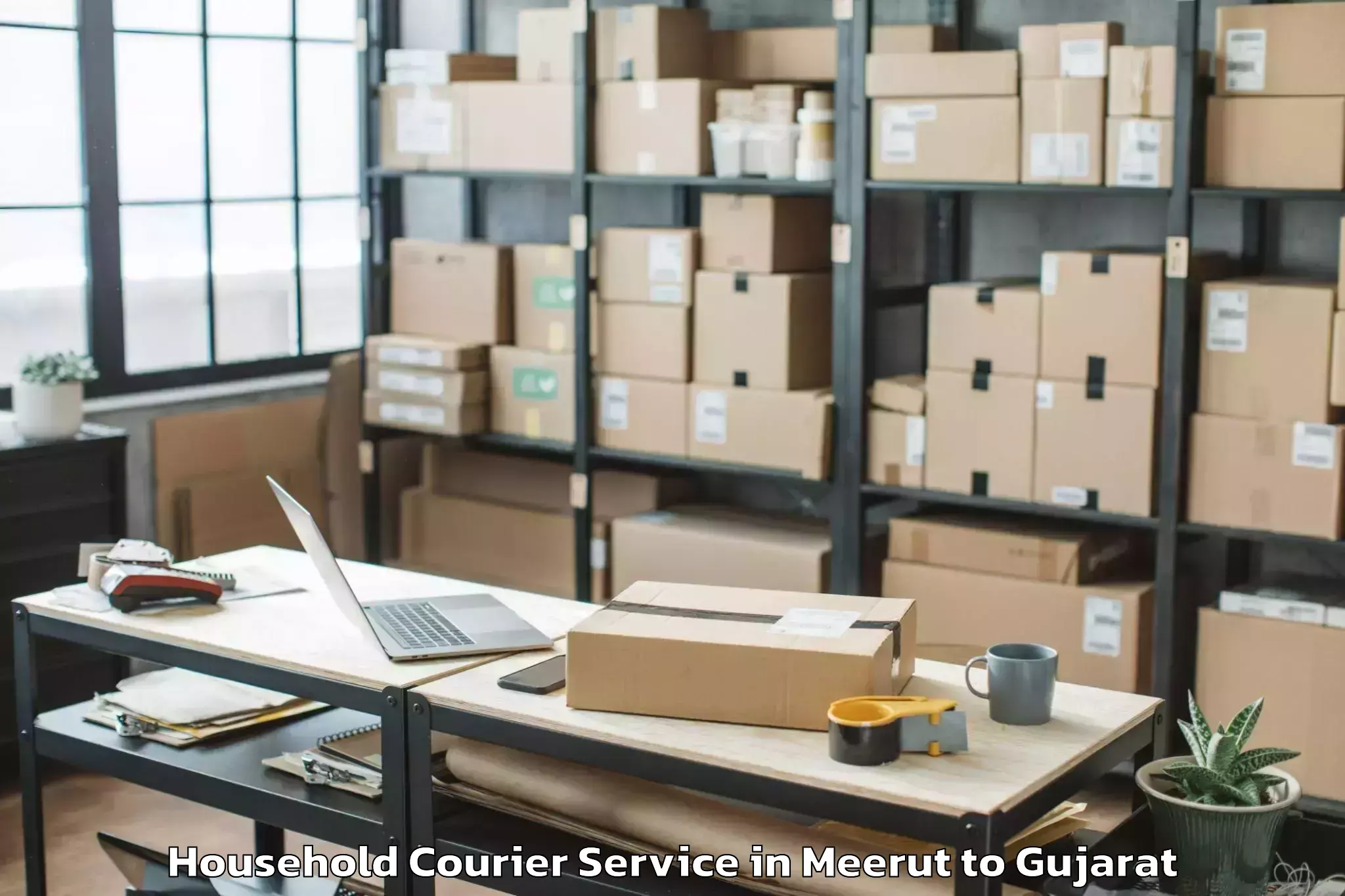 Reliable Meerut to Sankalchand Patel University V Household Courier